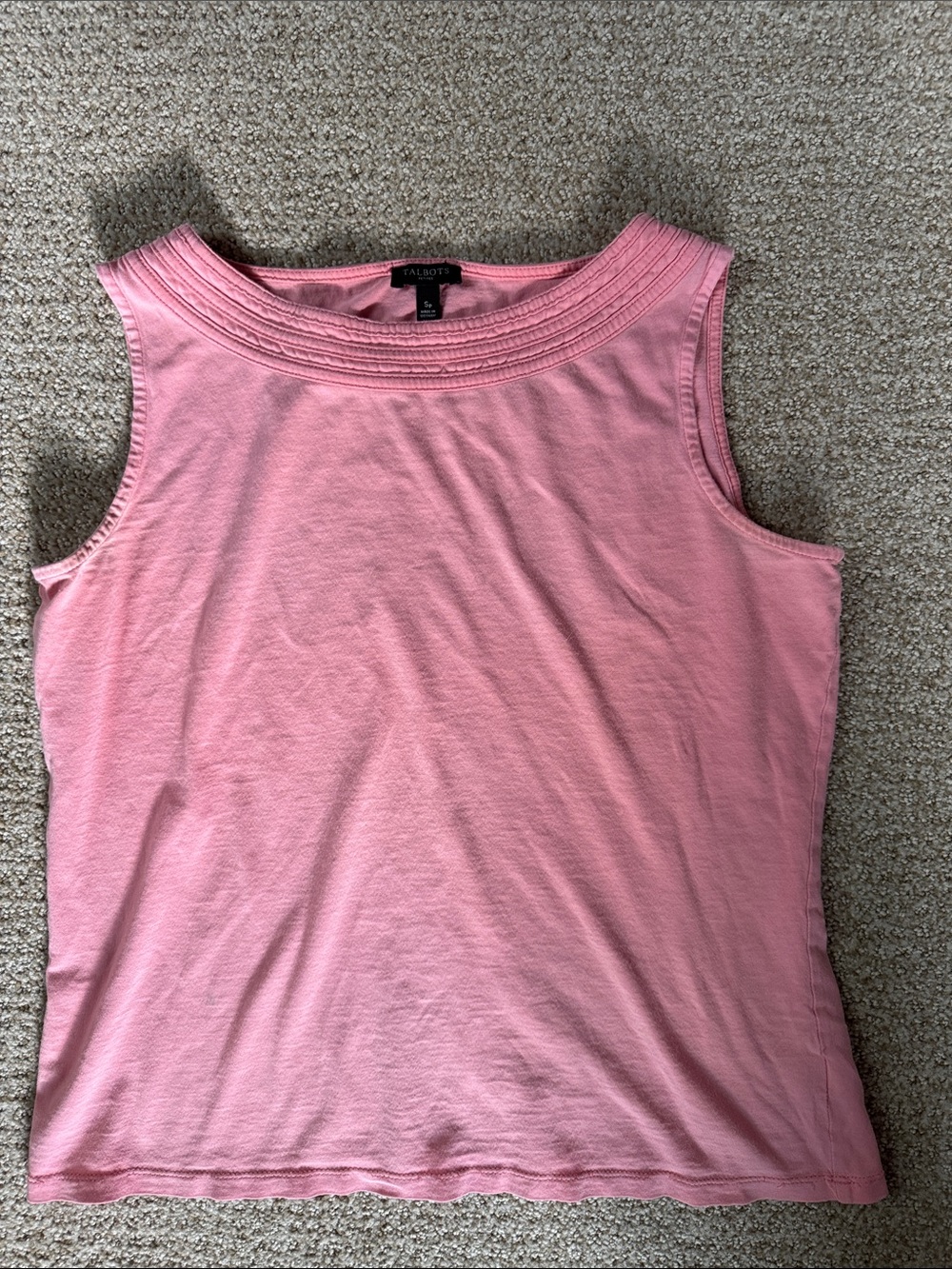 Talbots Pink Cotton Scoop-Neck Tank